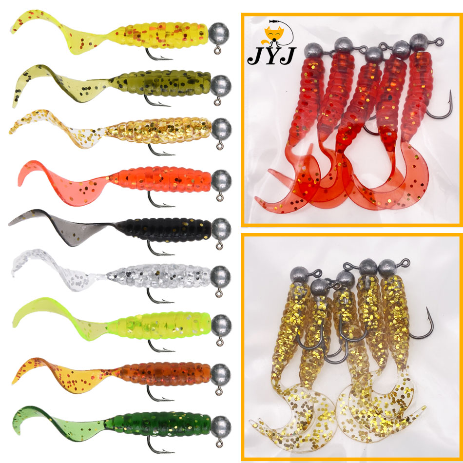 Fishing Lure Soft Plastic - JYJ 5 pièces/sac 1g jig crochet