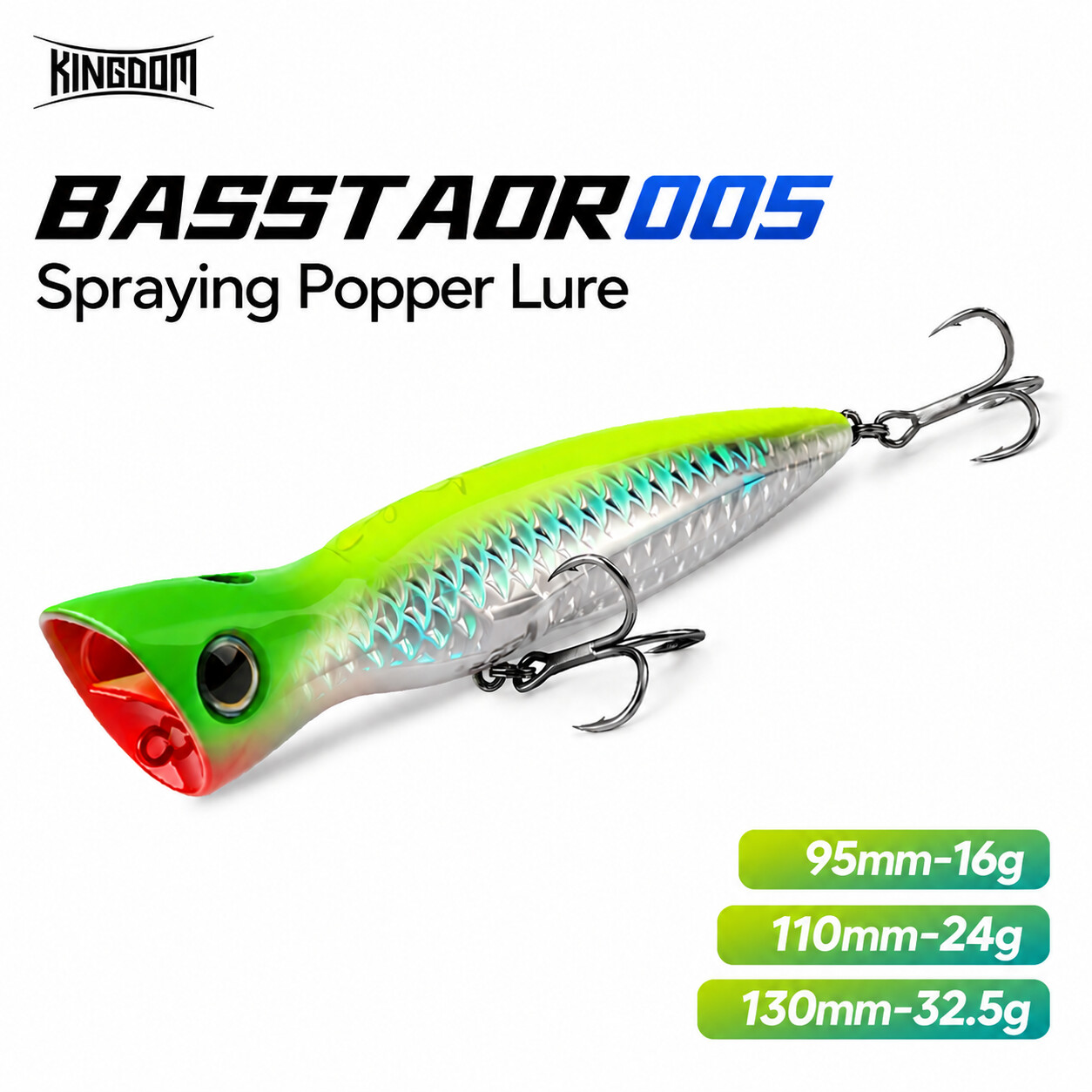 Fishing Lure Popper - Leurre Popper Kingdom Basstaor 95mm 16g