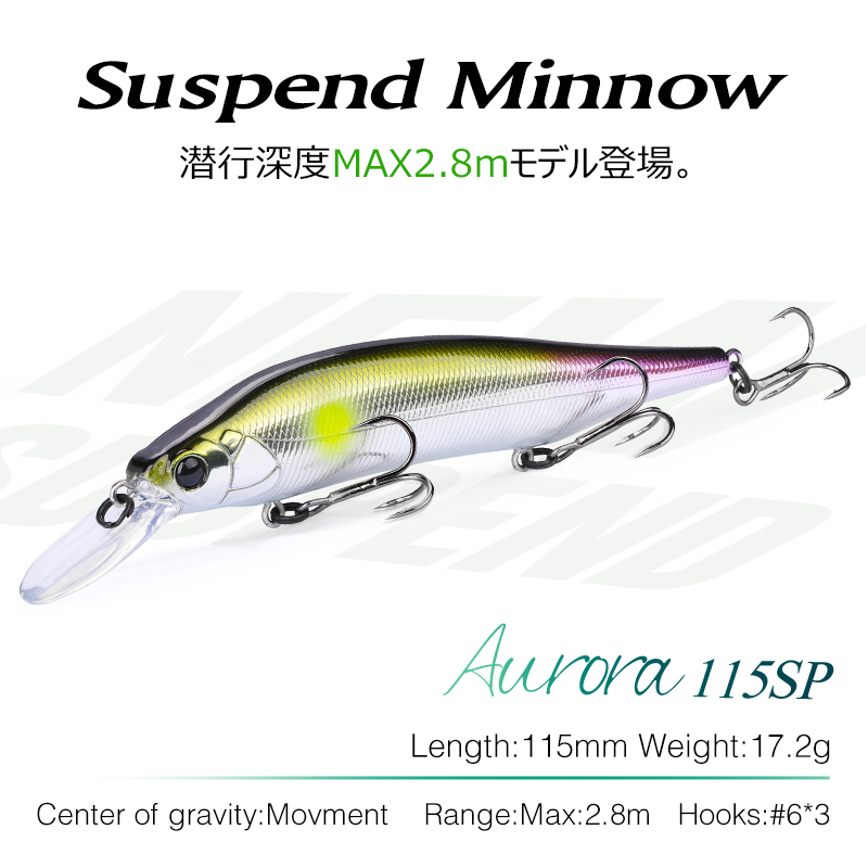 TSURINOYA 115mm 17.2g suspensi - Fishing Lure Jerkbait avis et prix