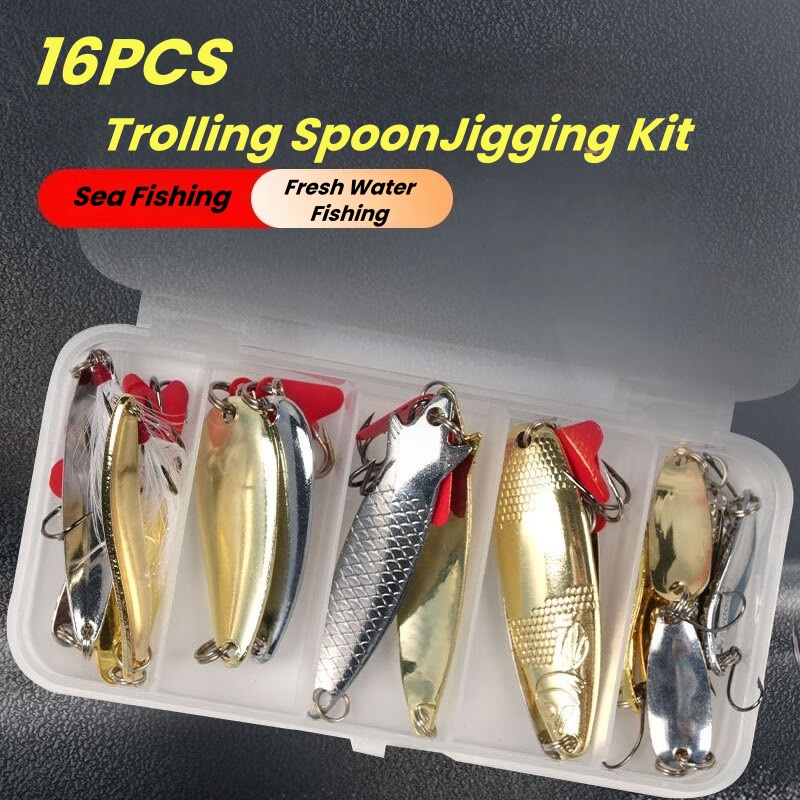 Kit de leurres de pêche 16 piè - Fishing Lure Spoon avis et prix